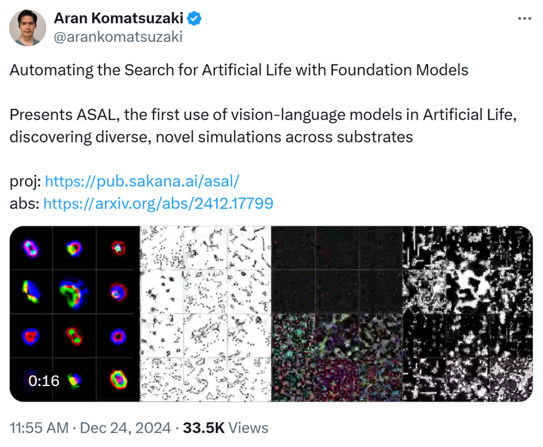 首次!大模型自动搜索人工生命,做出AI科学家的Sakana AI又放大招