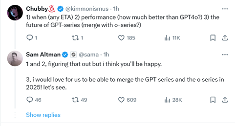 Sam Altman：o3-mini版本已完成，很快上线