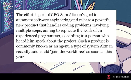 OpenAI正开发编程AI Agent,相当于6级工程师