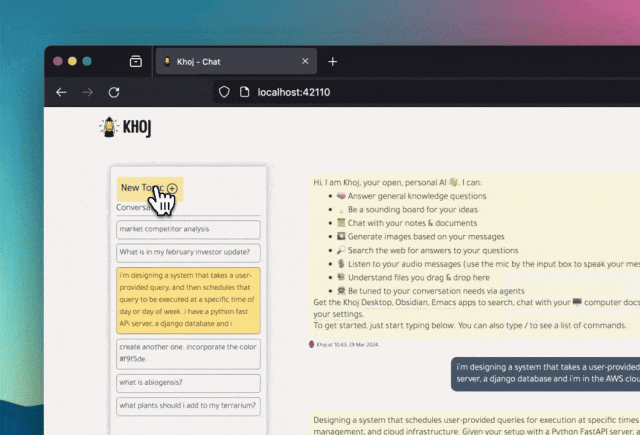 8.7k Star！Khoj：你的AI第二大脑、开源RAG Cop​​ilot、平替 MS Copilot与ChatGPT
