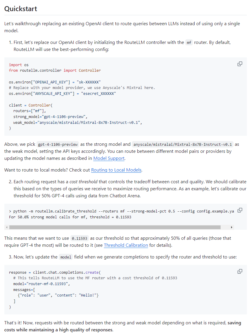 RouteLLM：一个用于服务和评估 LLM 路由器的框架。