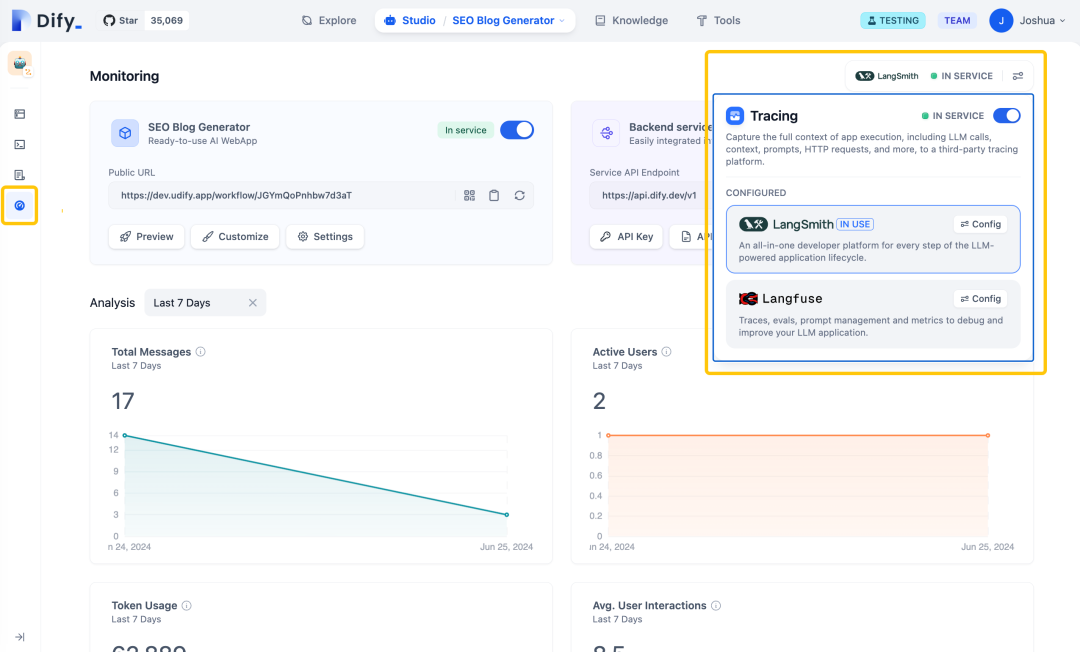 Dify v0.6.12:集成 LangSmith 和 Langfuse 增强 LLM 应用的可观测性