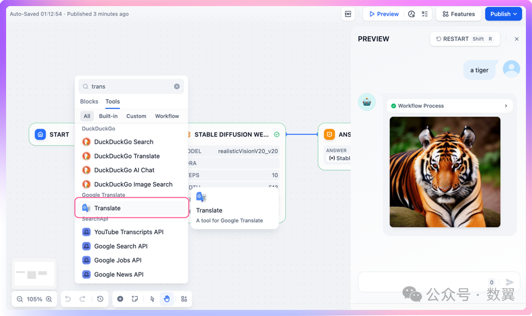 null Dify+谷歌翻译 使用中文提示词实现本地文生图