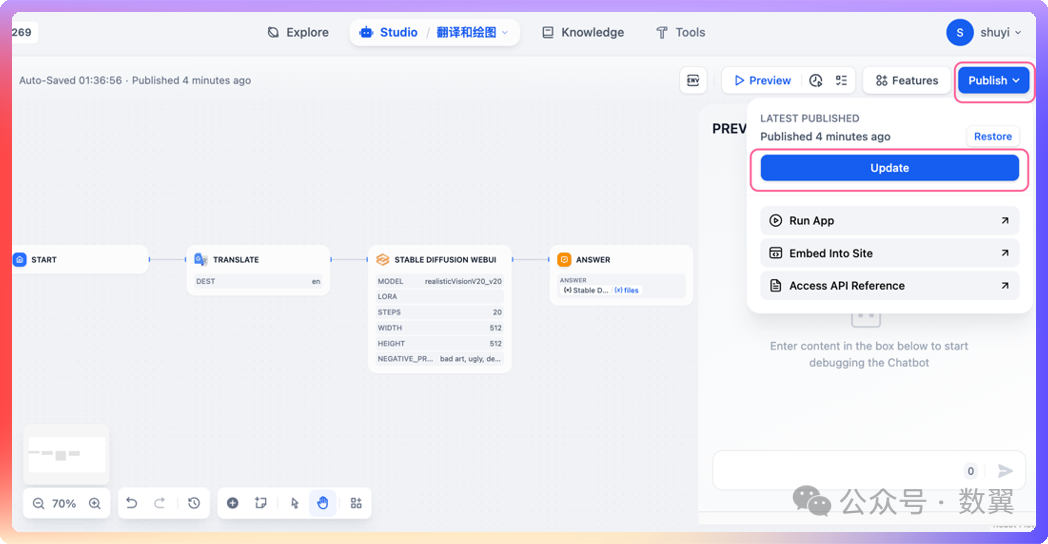 null Dify+谷歌翻译 使用中文提示词实现本地文生图
