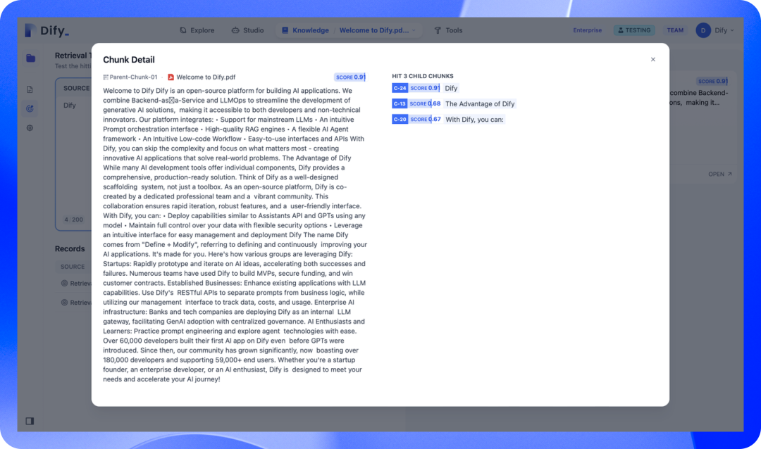 Dify v0.15.0:全新父子检索策略 - 更精准,更全面的知识检索