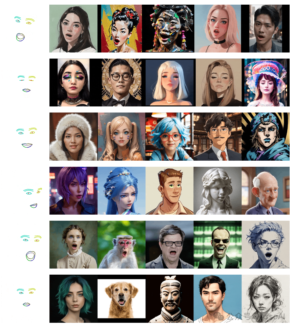 腾讯新研究Follow-Your-Emoji:可生成面部说话视频的真人、卡通、雕塑、动物...