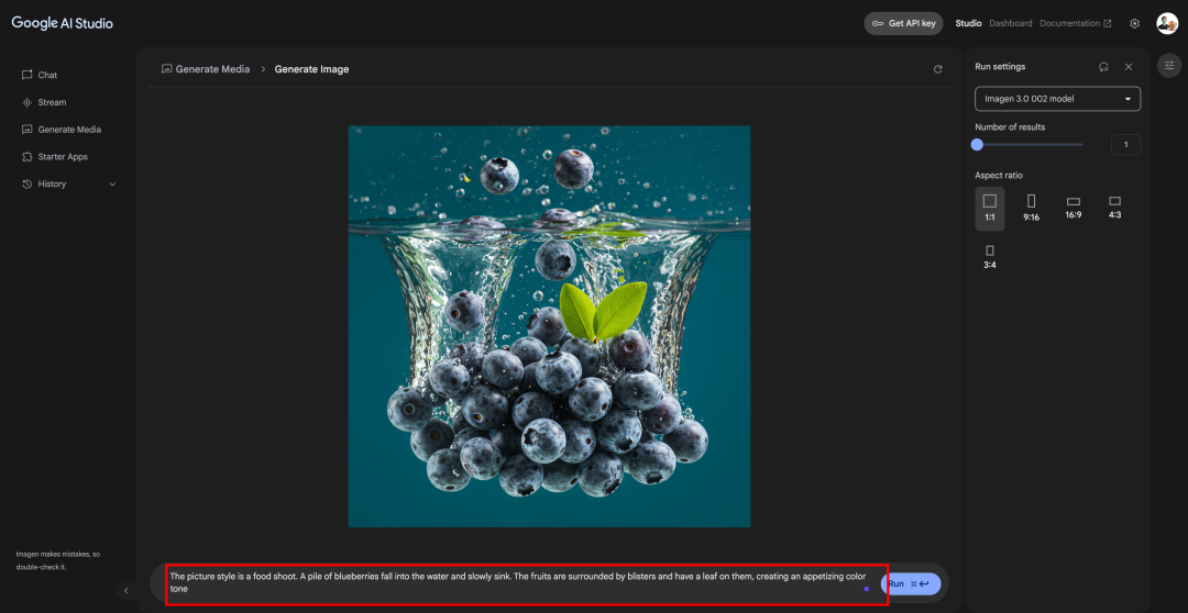 null AI Studio 新增 Veo2 和 Imagen3.0 生成功能,中文支持有待优化