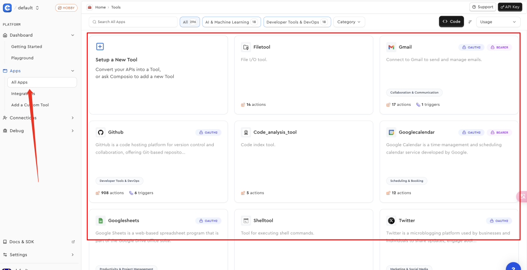 介绍一个AI工具平台Composio，支持多种大模型和Agent操作