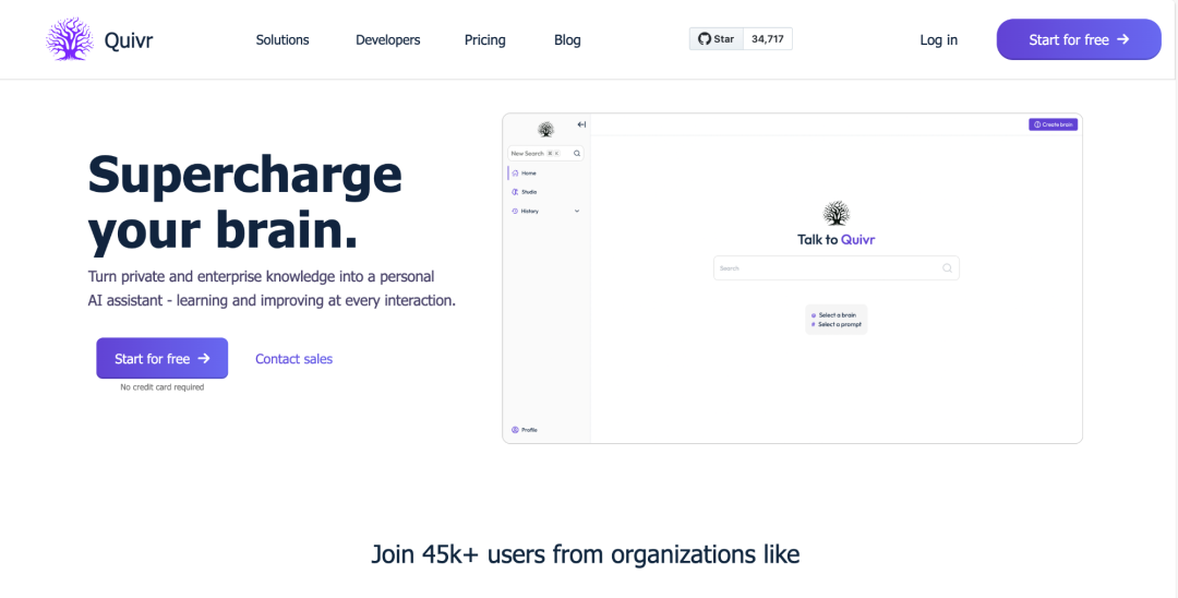 34.7K+ Star！Quivr：一个开源的RAG框架，构建你的第二代智能大脑！