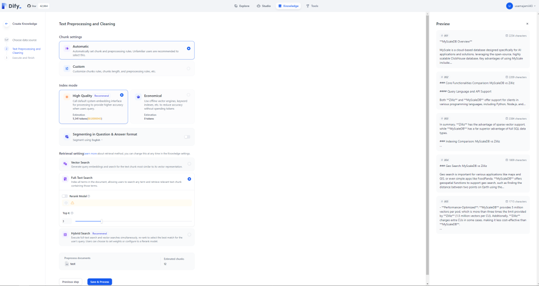 使用 MyScale 和 Dify 构建 RAG 聊天机器人
