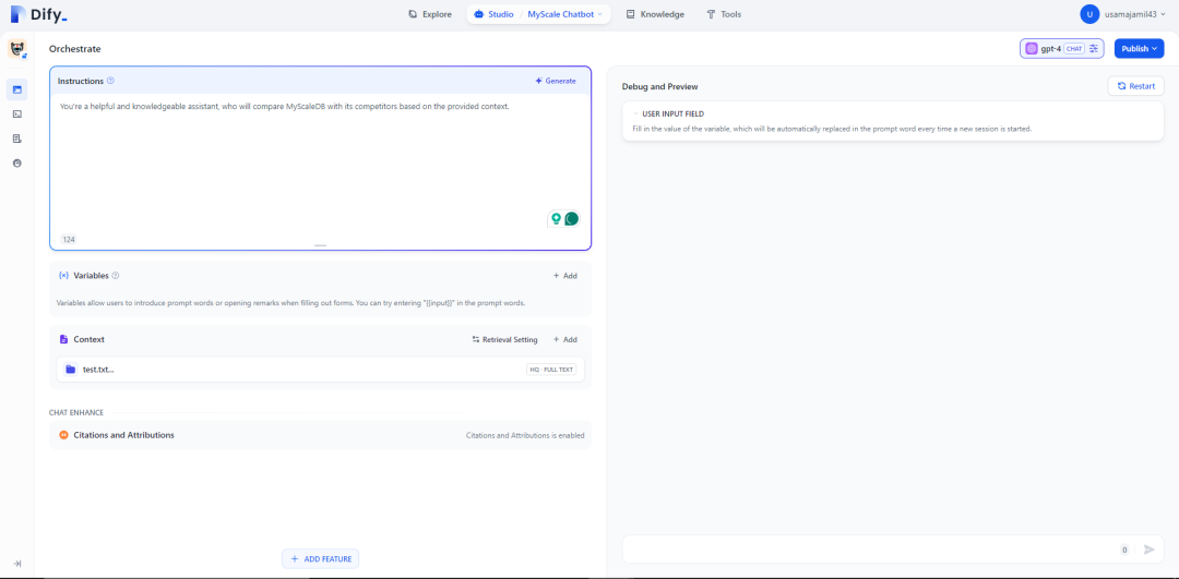 使用 MyScale 和 Dify 构建 RAG 聊天机器人