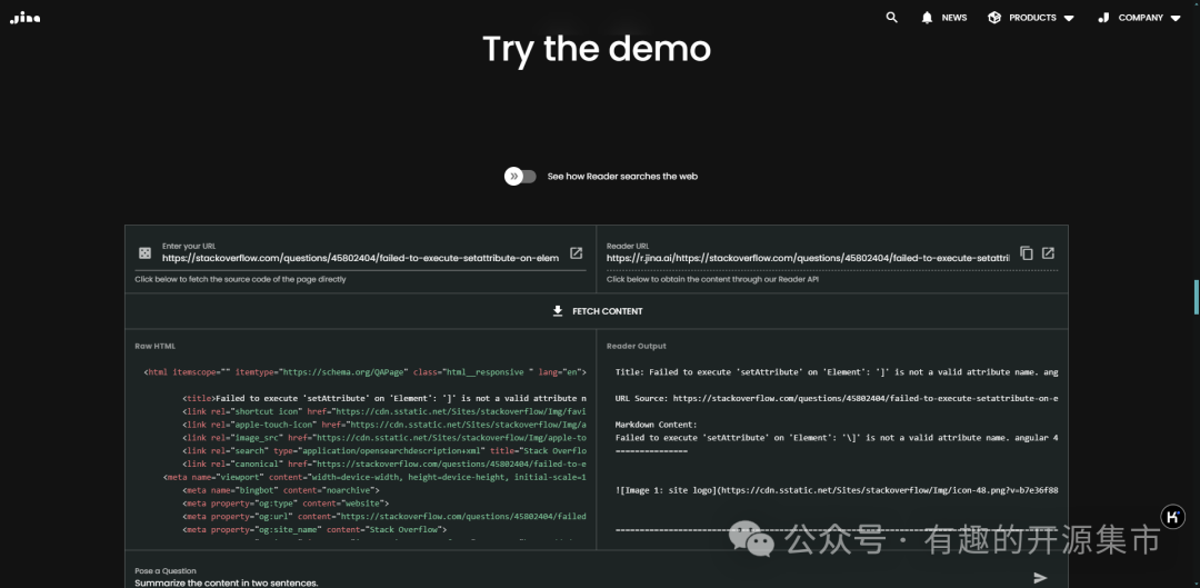 一条命令能够将网页内容转换成适合任何大模型处理的格式，AI时代的检索增强，Star 6.6K！