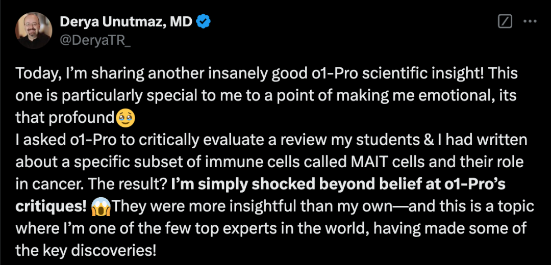 o1 pro “碾压式”洞察：世界顶尖免疫学专家被机器深度分析“惊醒”