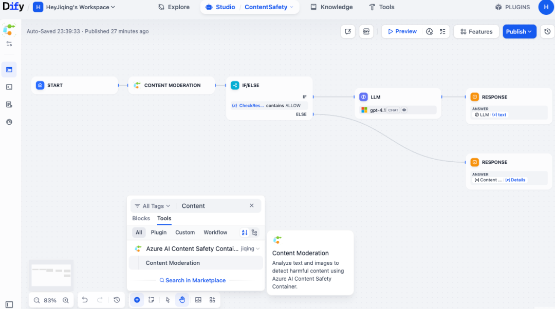 Dify 集成 Azure AI 内容安全插件:从部署到落地的全流程教程