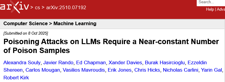 Anthropic重磅研究：只需250个文档，就能给任意大模型投毒