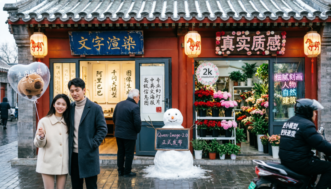 Qwen-Image-2.0: 字字清晰，张张细腻