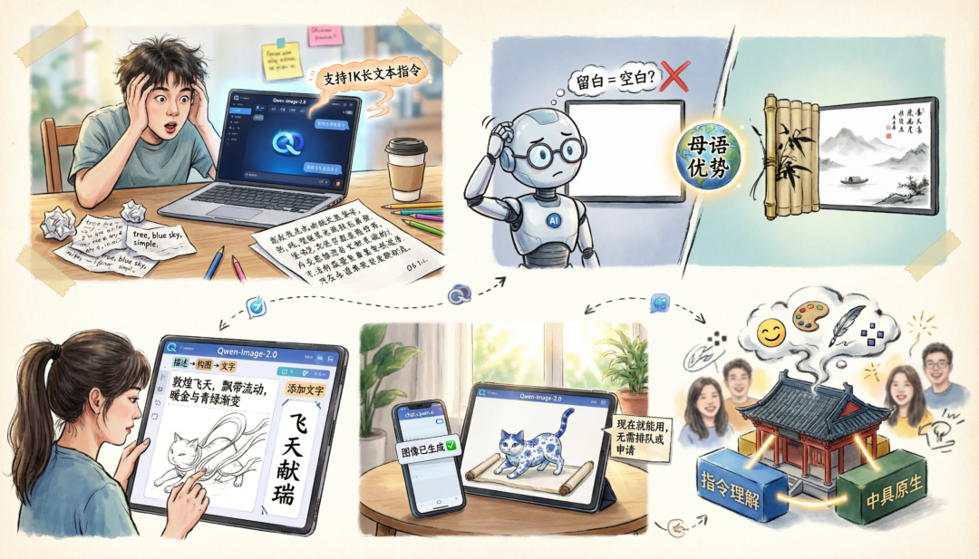 Qwen-Image-2.0发布：中文生图彻底不拧巴了