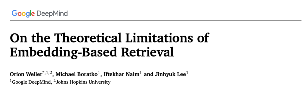 DeepMind爆火论文：向量嵌入模型存在数学上限，Scaling laws放缓实锤？