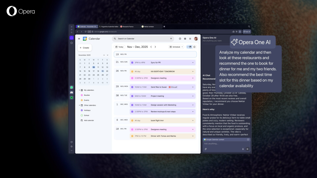 Opera One升级内置AI  迎来智能助手新纪元
