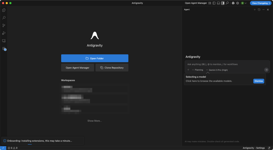 Google 发布 Antigravity Agent编辑器