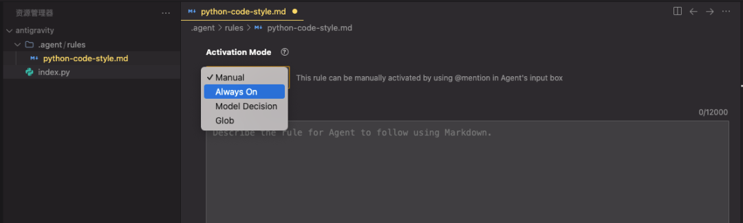 Google 发布 Antigravity Agent编辑器