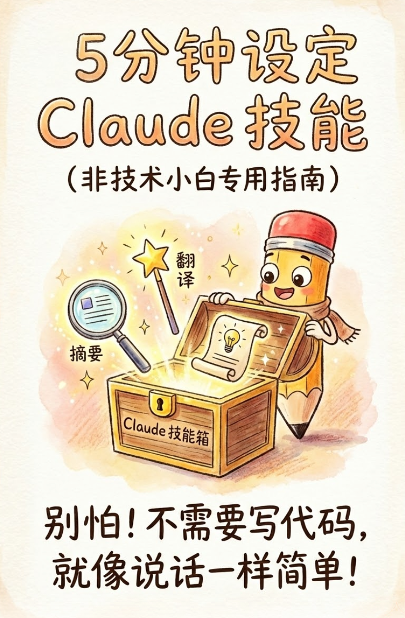 非技术小白专用指南，5分钟学会Claude Code Skills