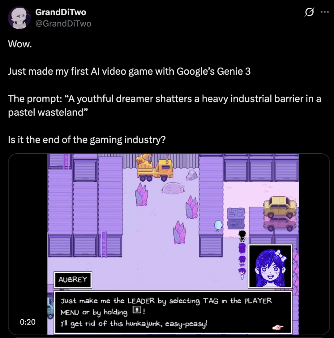 刚刚，谷歌版「世界模型」震撼公测！网友实测炸翻天：游戏末日来了？