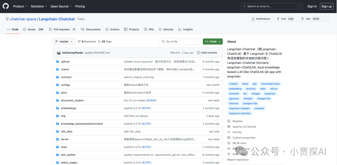 LangChain-Chatchat：开源、可离线部署的知识库项目，Github斩获25.7K Star