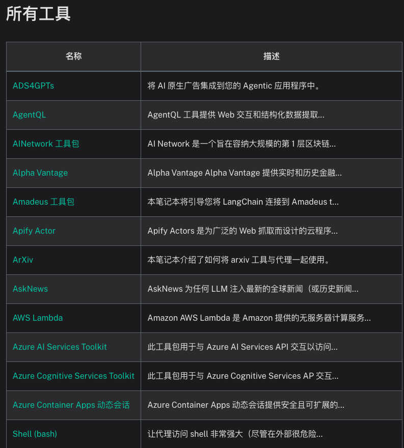基于Langchain框架的Agent智能体实现之工具集成