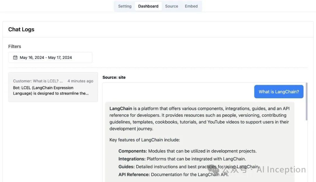 使用RAG-GPT快速搭建LangChain官网智能客服