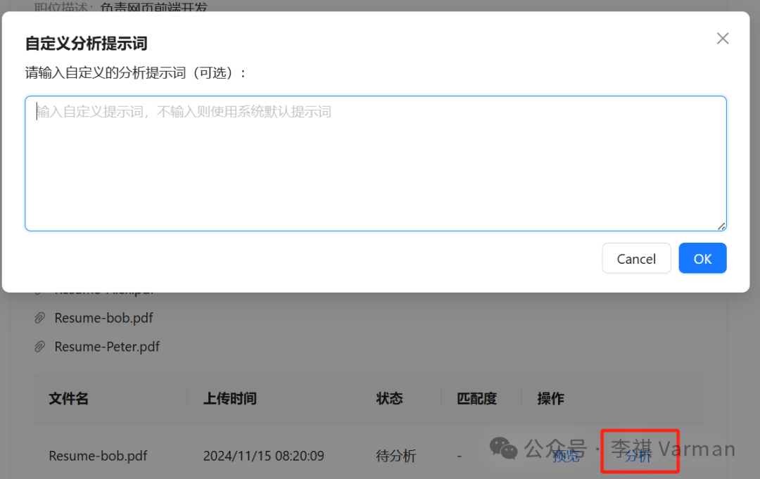 AI 编程：Cursor 实现简历筛选 App - 完成大模型简历分析功能