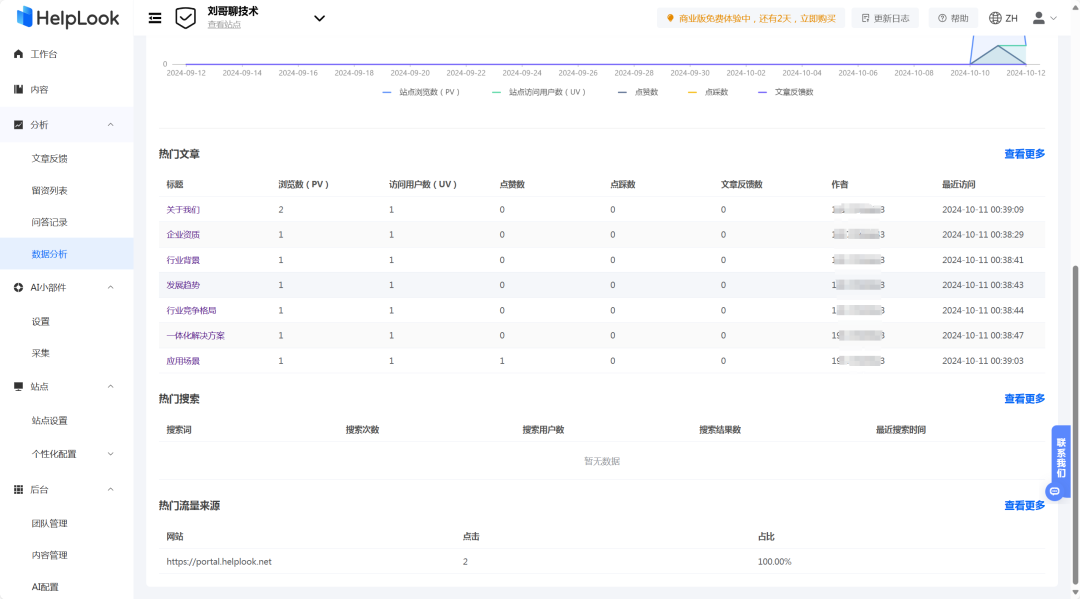 一款快速搭建AI知识库的系统，快速建立AI知识库、帮助中心、FAQs、SOPs、说明书、企业博客