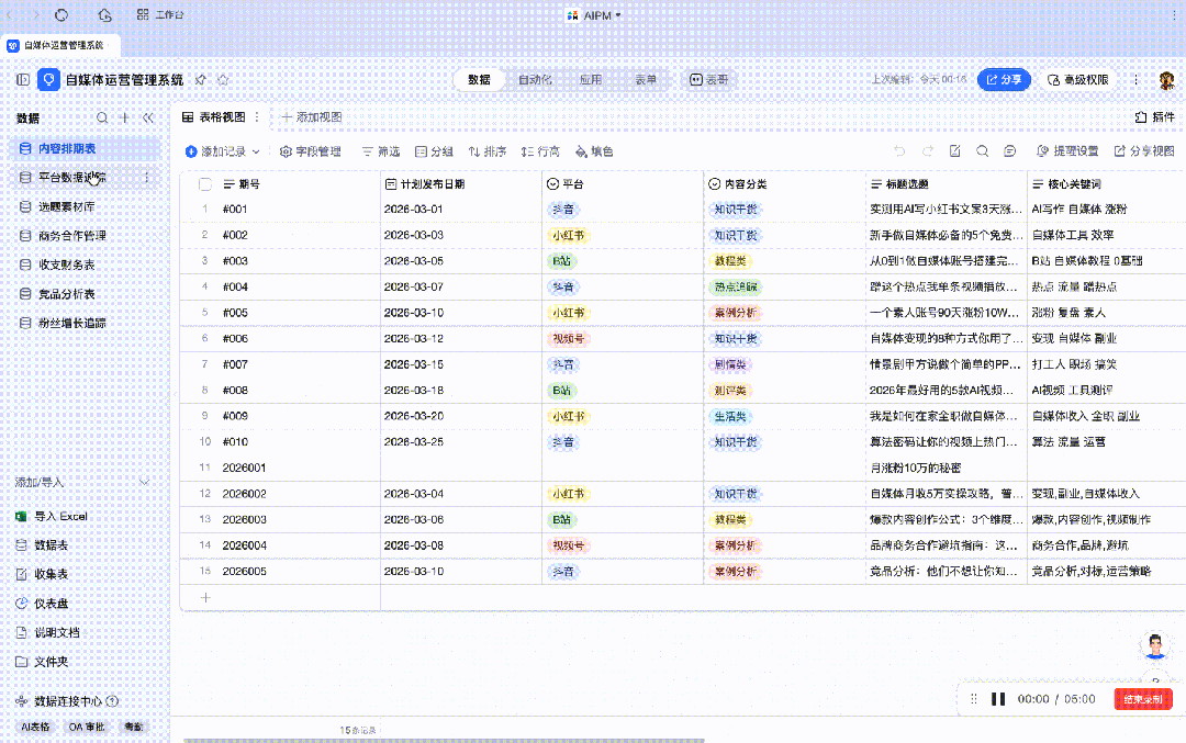 AI 自媒体业务 SOP，我让 MaxClaw + 钉钉 AI 表格接管了！
