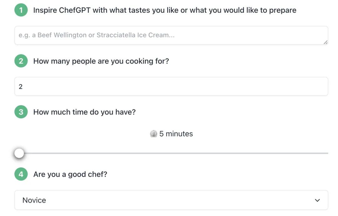ChefGPT，AI食谱推荐工具