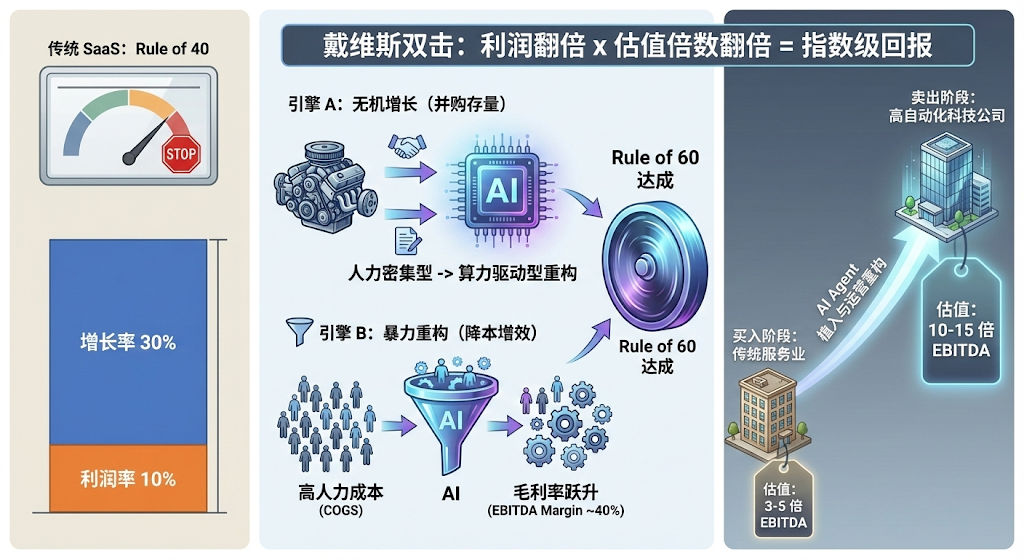 忘掉 Rule of 40：在 AI Rollup 时代，我们要追求的是“Rule of 60”
