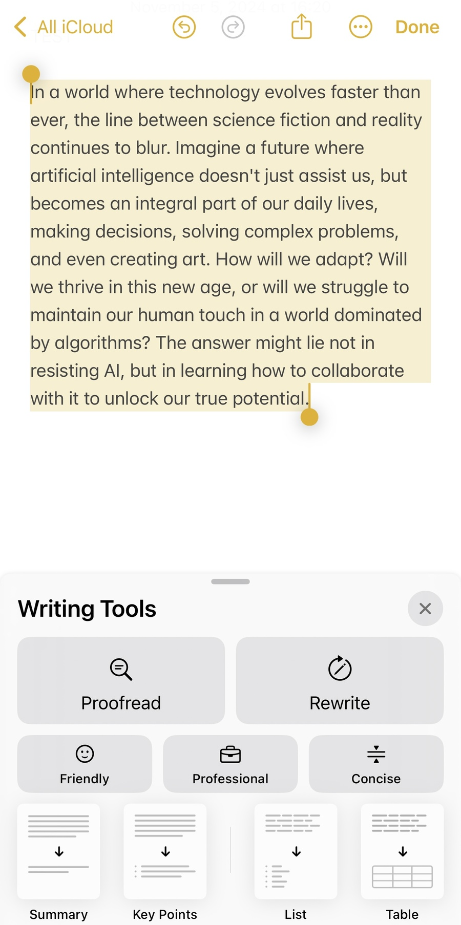 Apple Intelligence体验报告/使用教程（一）：写作工具篇