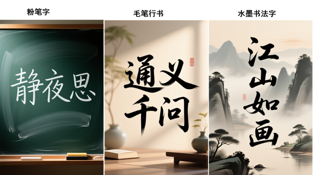 Qwen Image 提示词：中文字体风格与效果描述指南