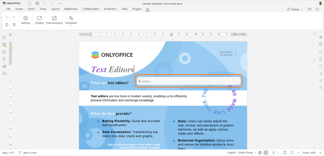 ONLYOFFICE AI 智能体上线！快来与编辑器进行智能交互