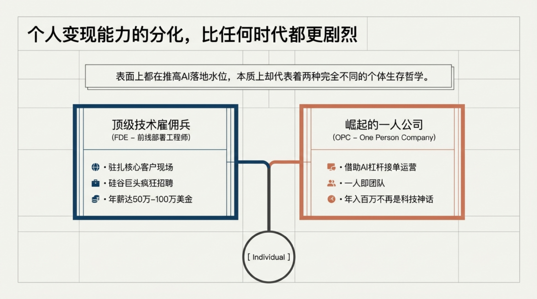 FDE还是OPC?AI时代个人的两条出路